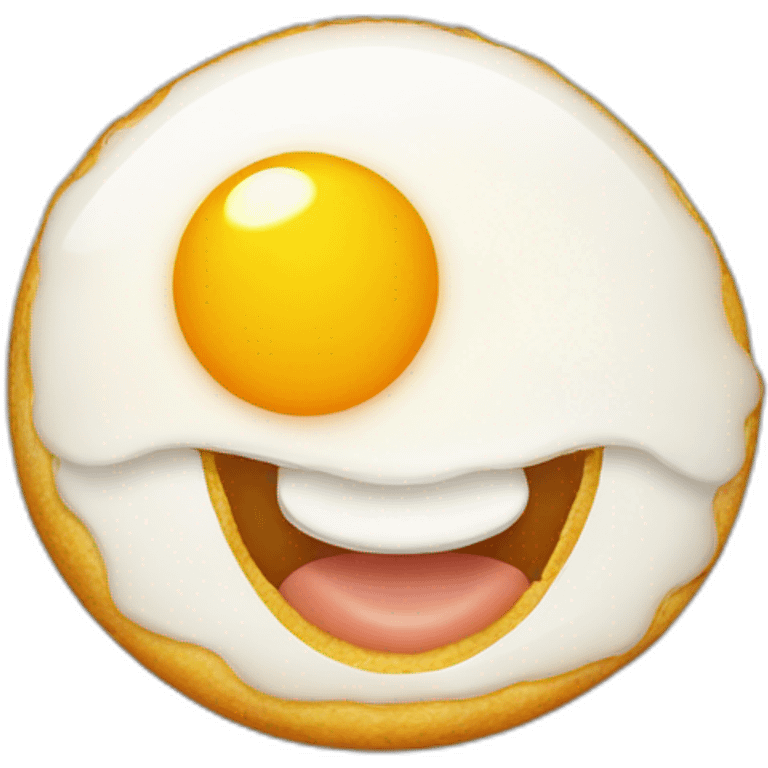 smiling fried egg emoji