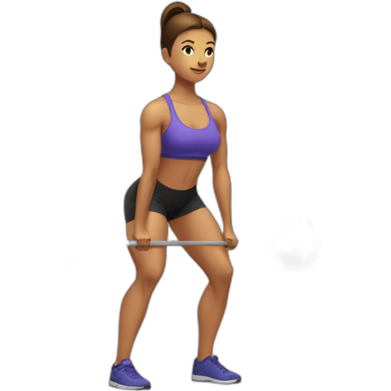 woman doing single leg deadlift emoji