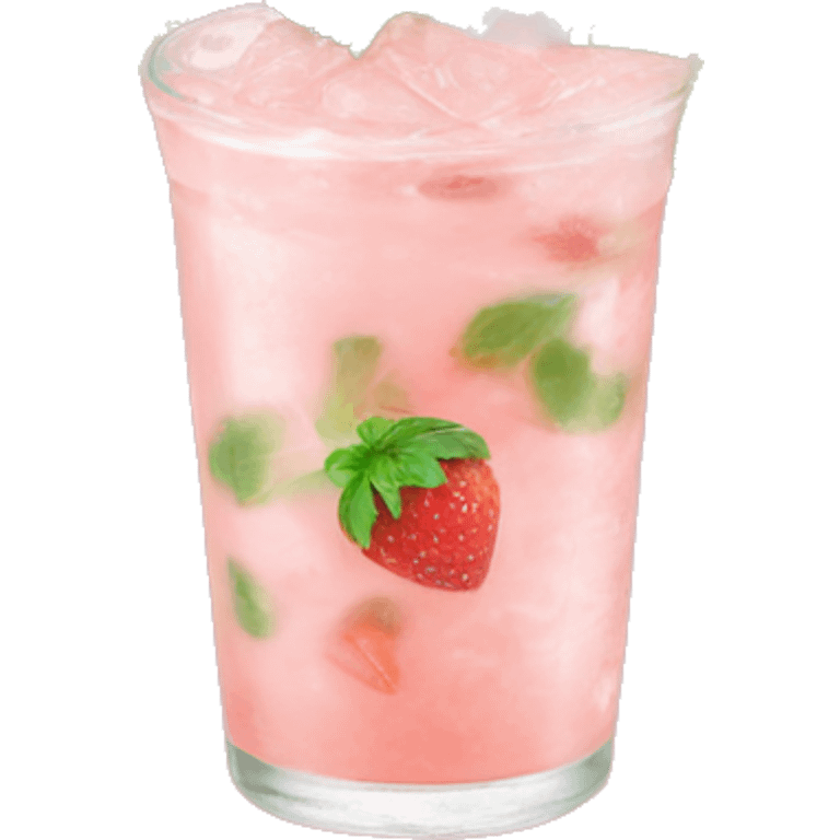 Pastel pink mojito strawberry  emoji