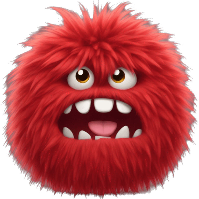 fluffy red monster emoji