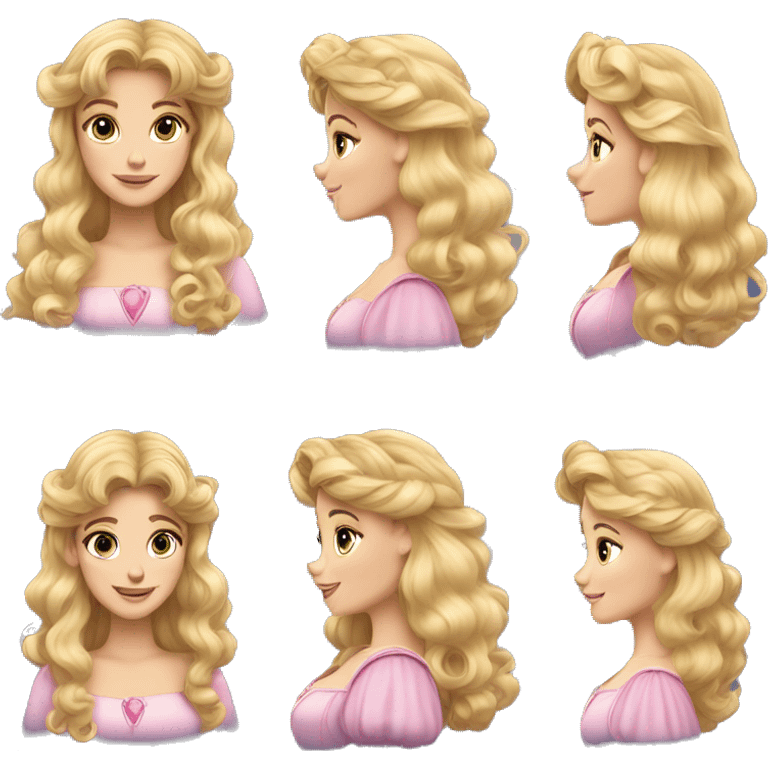 Princess Aurora blonde ringlets and bangs  emoji