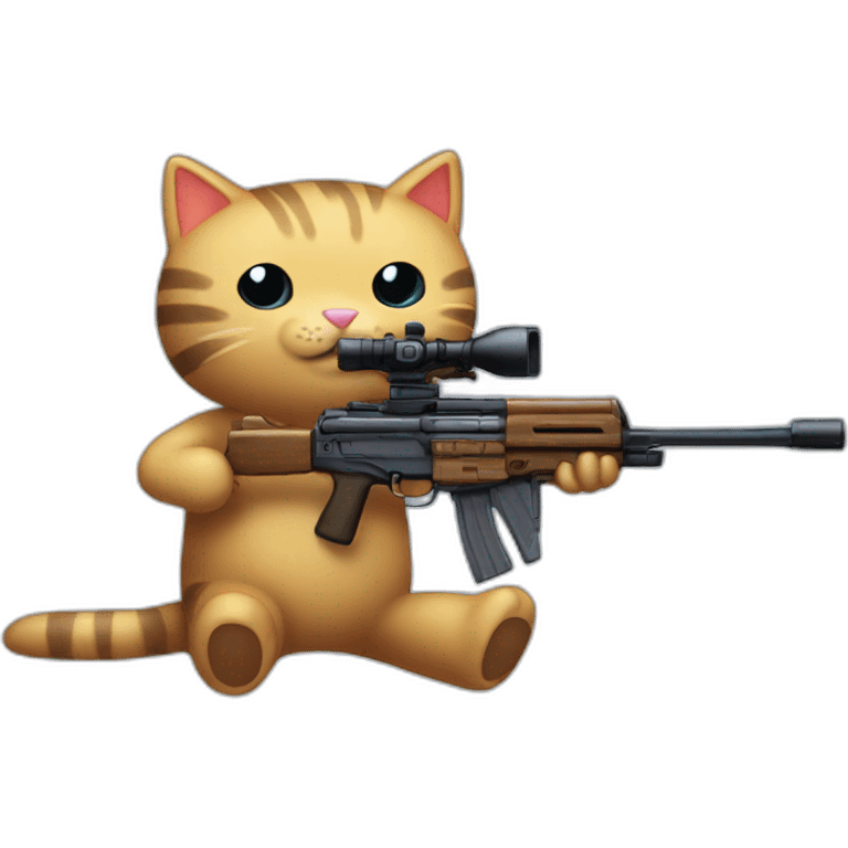 Nyan cat with sniper emoji