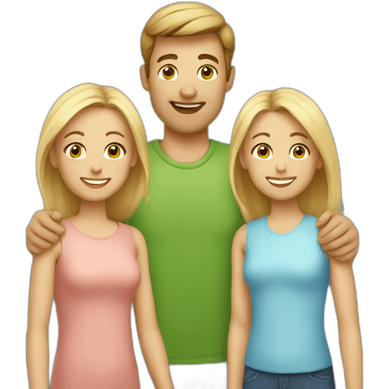 White Family with 3 kids emoji