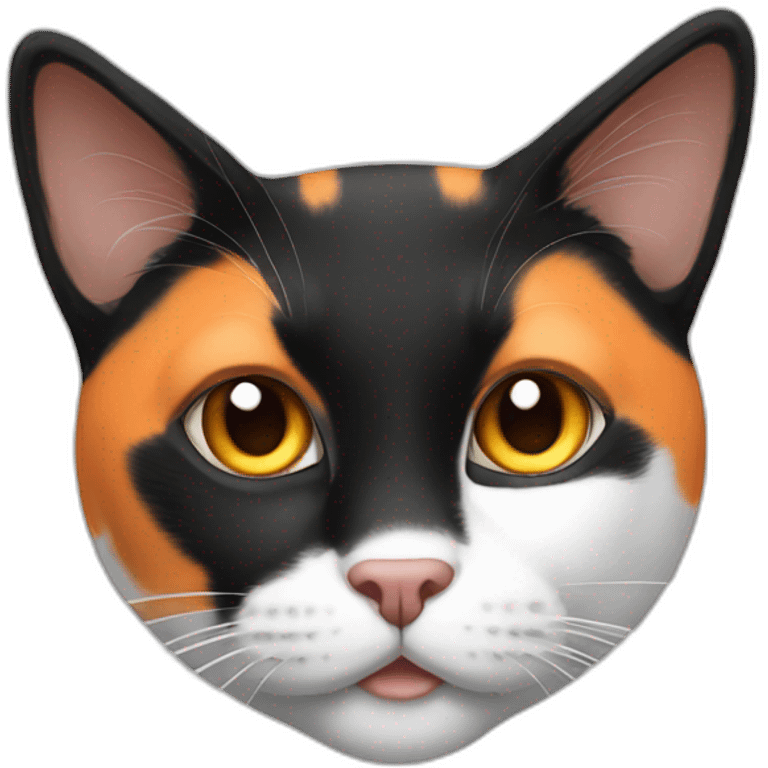 Black white orange cat emoji