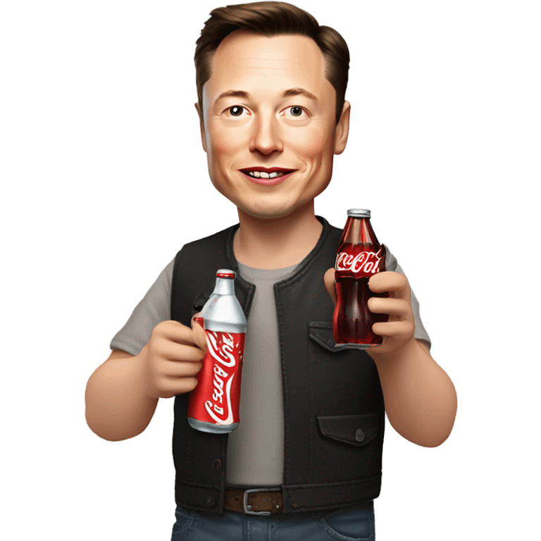 Elon musk with a Coca Cola emoji