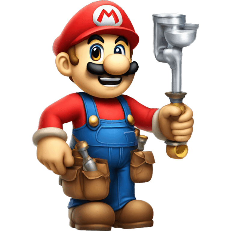 mario bros theme plumbing holding tools emoji