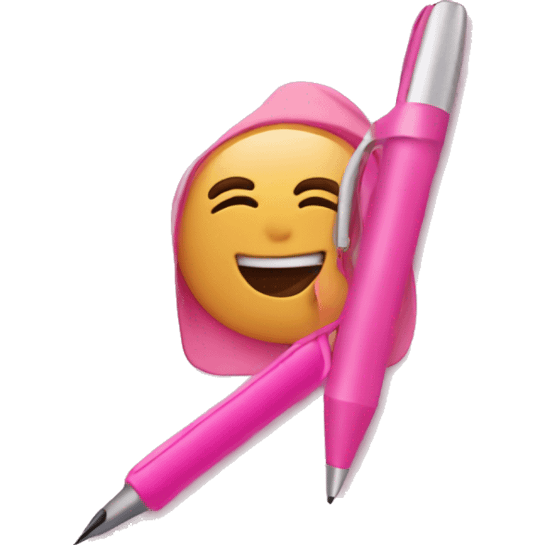 Ned-pink notebook with a pink pen emoji