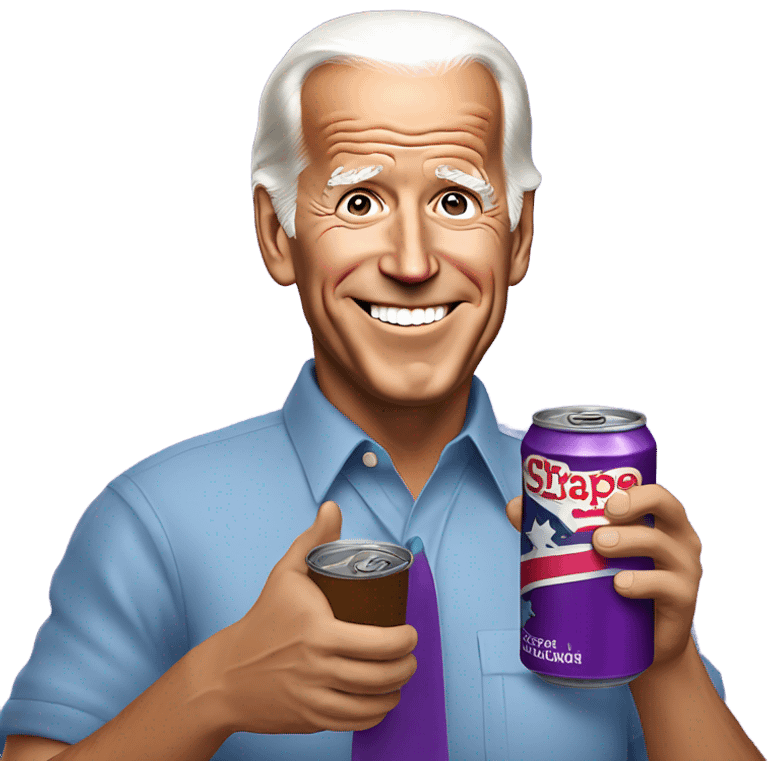 joe biden holding a grape soda emoji