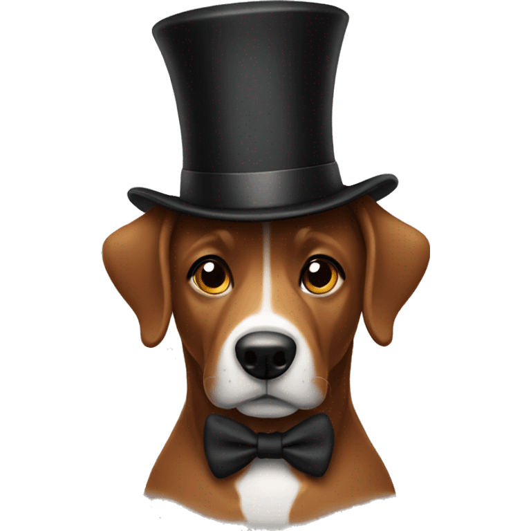 a brown dog with a top hat emoji