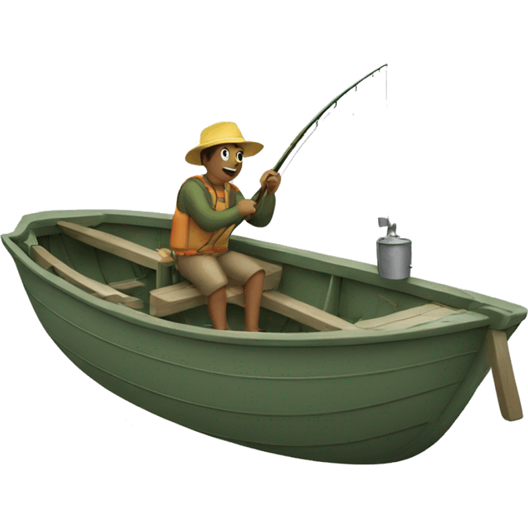 fishing in a boat emoji