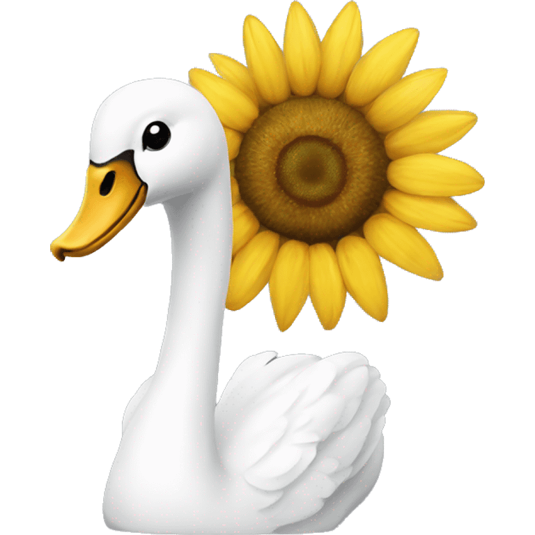 Swan with a sunflower emoji