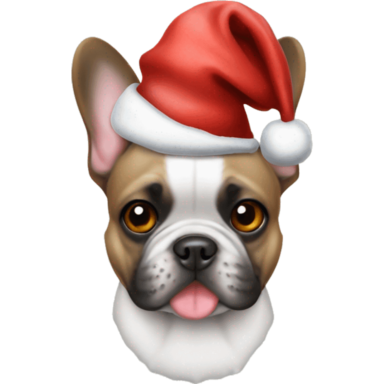 Frenchbulldog with Xmas hat emoji