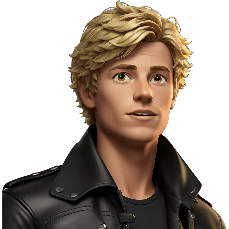 blonde boy in leather jacket emoji