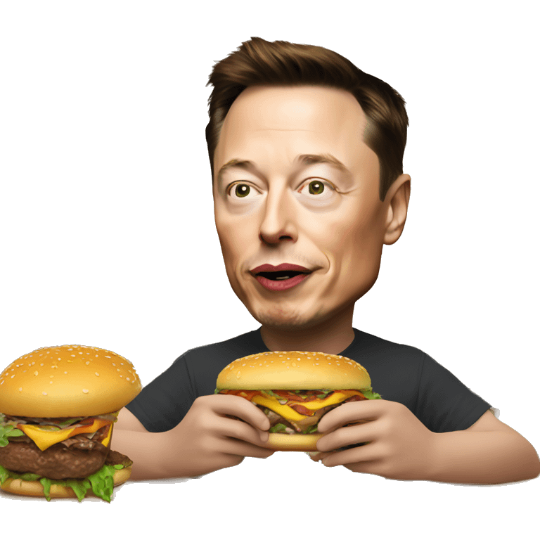 Elon Musk eating burger emoji