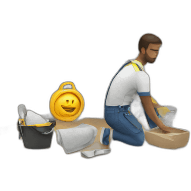 Interior remodeling workers ecosystem emoji