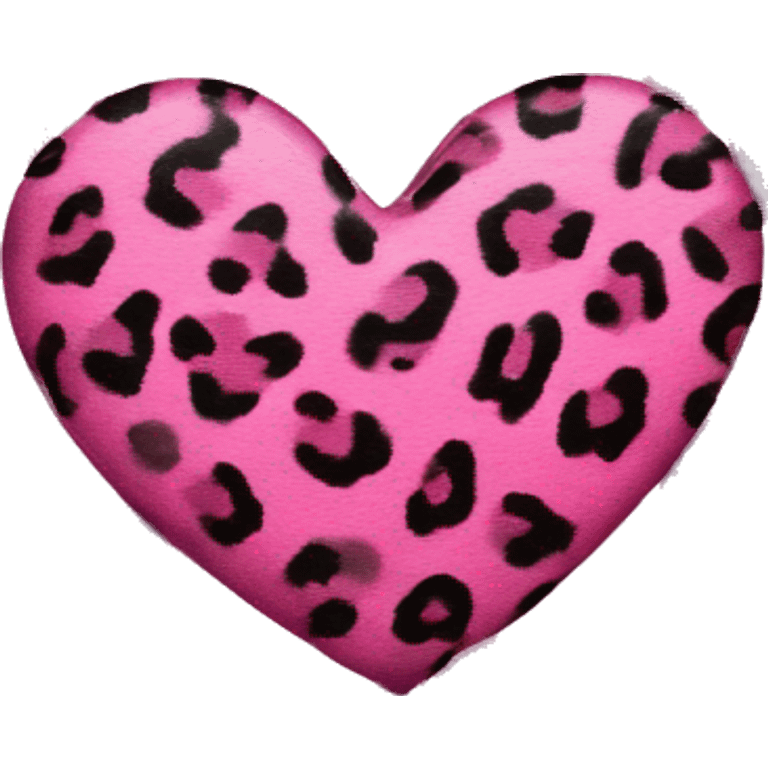 Pink leopard print heart emoji