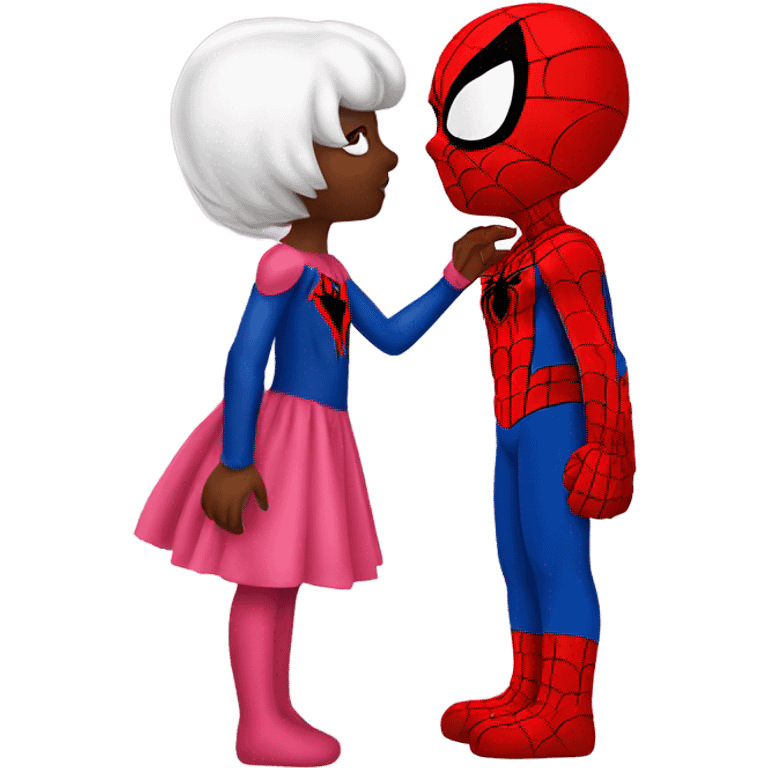 Hello kitty kissing spider man  emoji