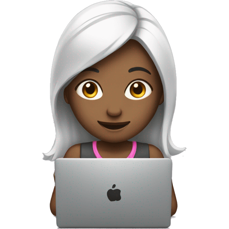 Girl work on laptop emoji