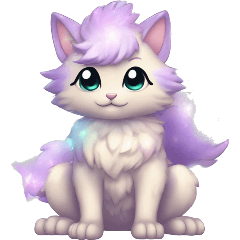 Anthro Cute Gorgeous Petite Shiny Colorful Pastel Glitter Sparkle Stars Anime Chibi Animal-Fakémon-Pokémon-Hybrid Fur Sona Aesthetic Trending Style Full Body emoji