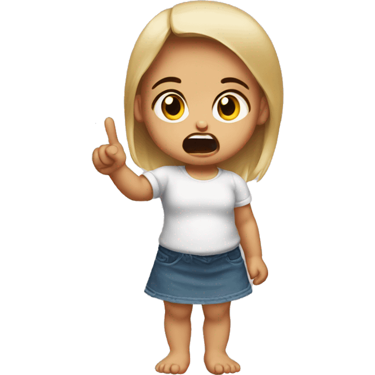 angry baby girl pointing with hand emoji