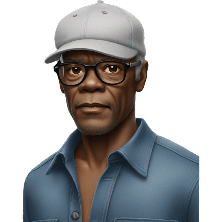 hyper realistic samuel l jackson wearing shirt emoji