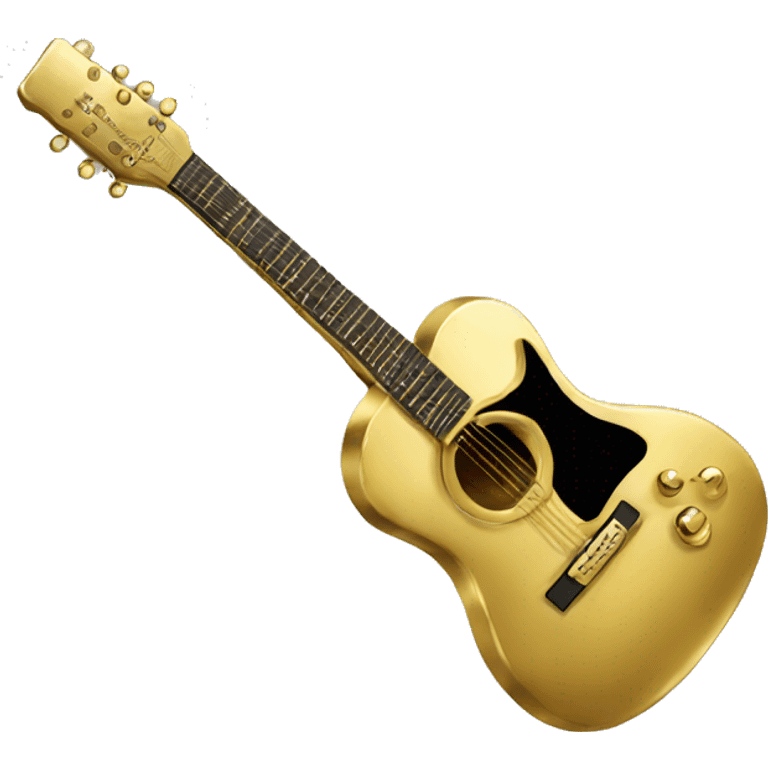 Gold guitar emoji