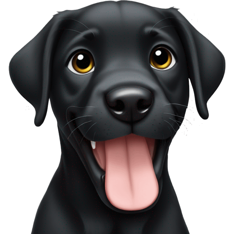 black labrador puppy with thumbs up emoji