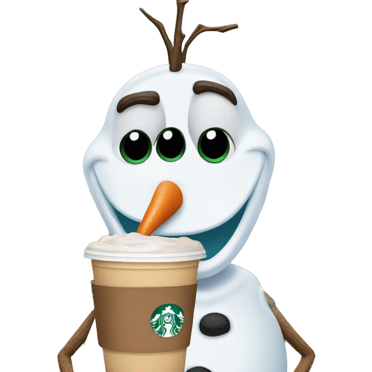 Olaf drinking Starbucks  emoji