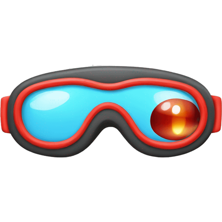 swimming goggles with red frame，wing-inspired emoji