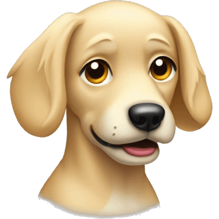 Impatient blonde dog tapping watch emoji