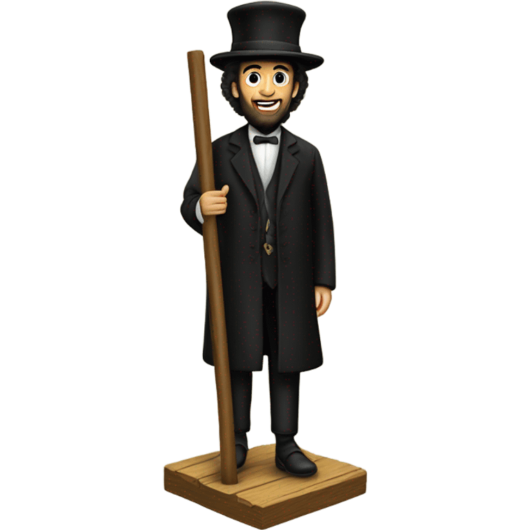 Hasidic Jewish person on stilts emoji