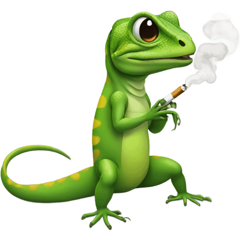 Lizard smoking emoji