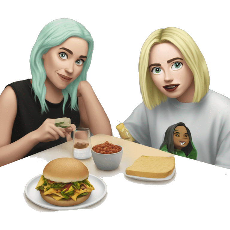 Gillian Murphy getting lunch with Billie Eilish emoji