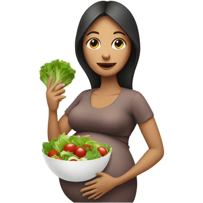 pregnant woman with salad emoji