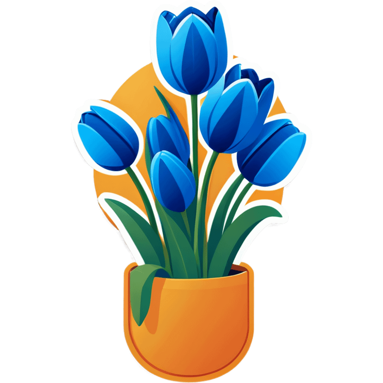 Blue tulips emoji