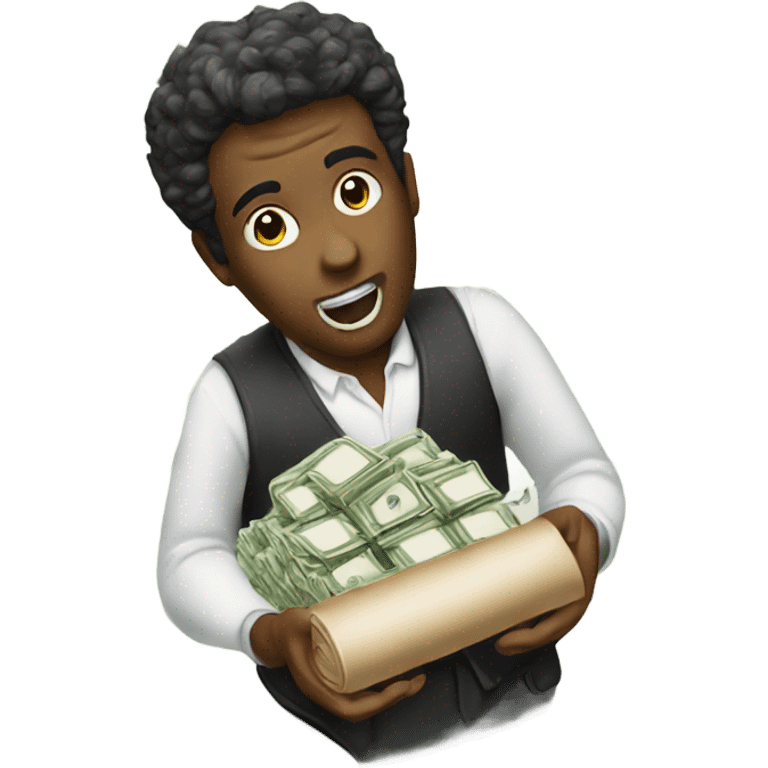 Eating money roll emoji