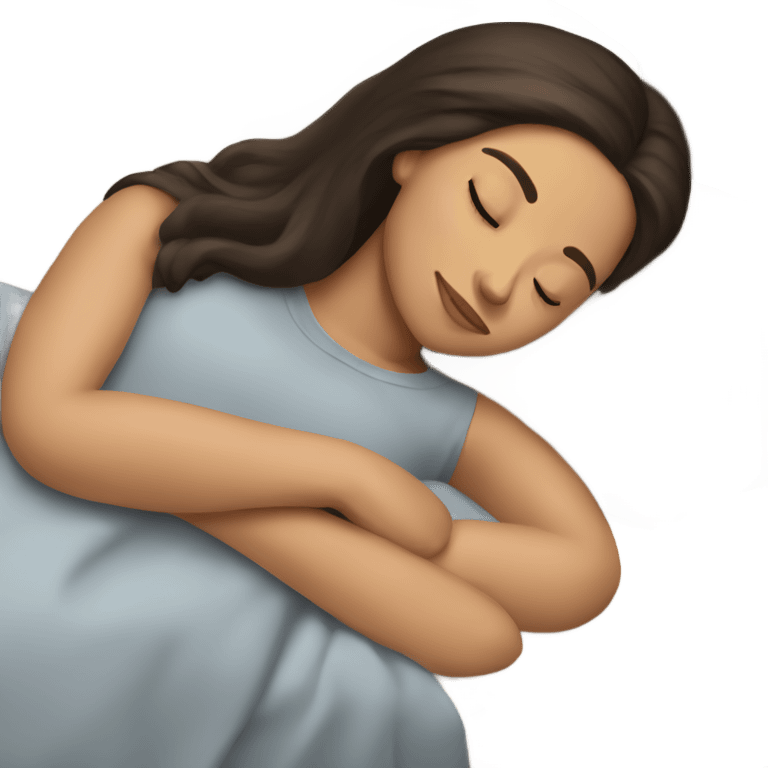 Brunette girl sleeping emoji