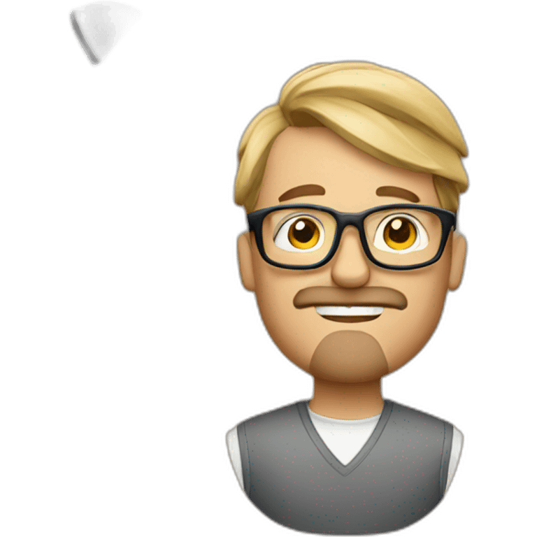 A man with a goatee, glasses, and golfs emoji