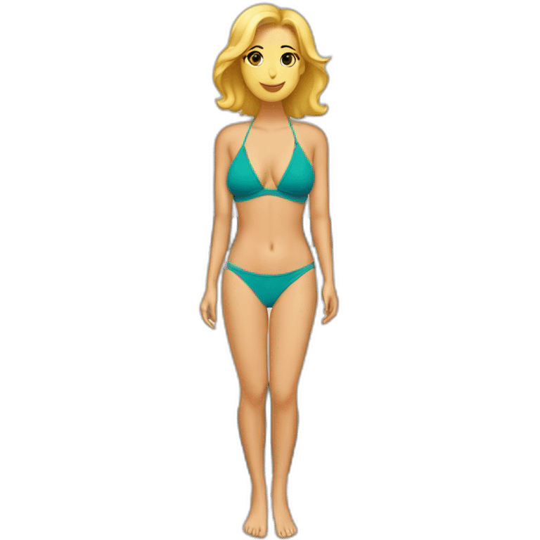 soft-fit Caucasian woman bikini (beach body) bed emoji