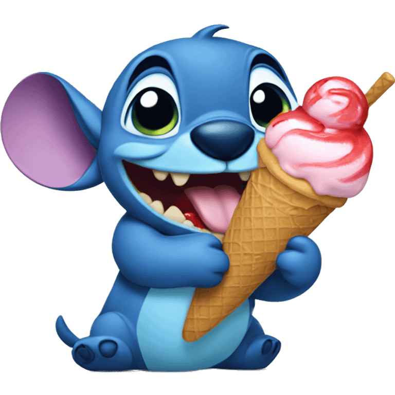 stitch eating ice cream emoji