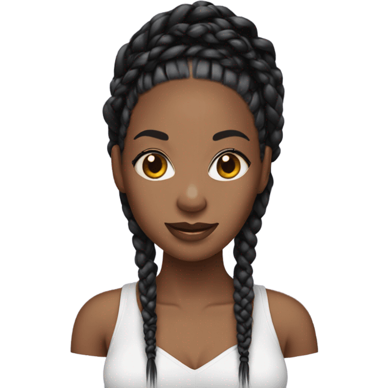 black woman with black box braids emoji