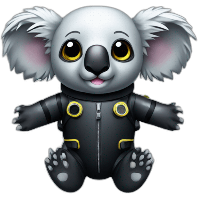 koala in black rubber shiny diving suit emoji