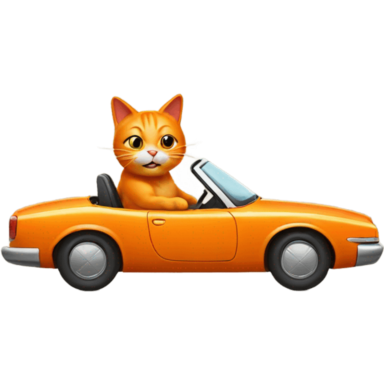 Orange cat driving a car emoji