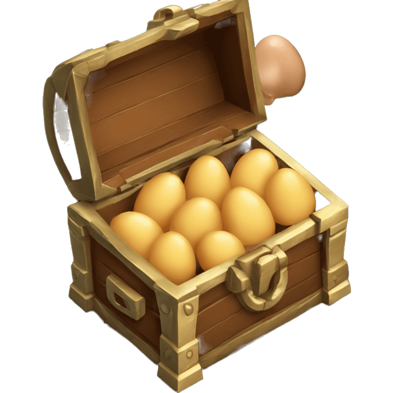 treasure chest with eggs chocolate emoji