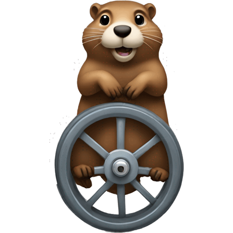 groundhog on a wheel running emoji