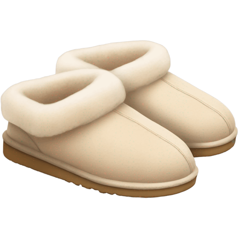 pastel beige cute ugg slippers emoji