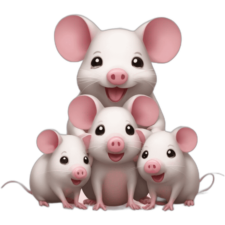 Mouse with two piggies emoji