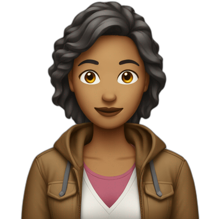 brown woman wearing casual clothes emoji