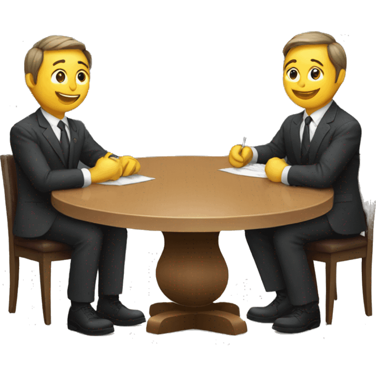 2 people in a suit sitting around a round table emoji