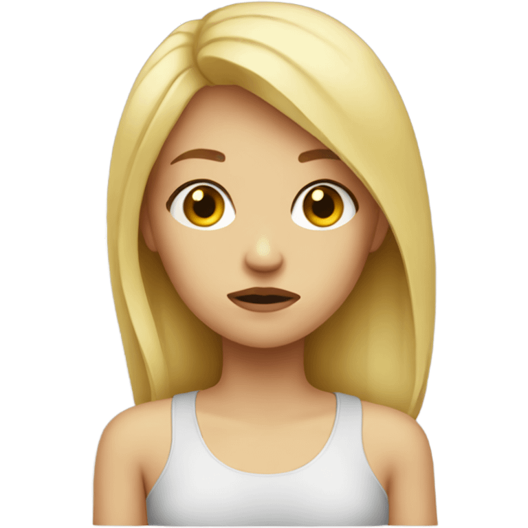 blonde girl sad emoji